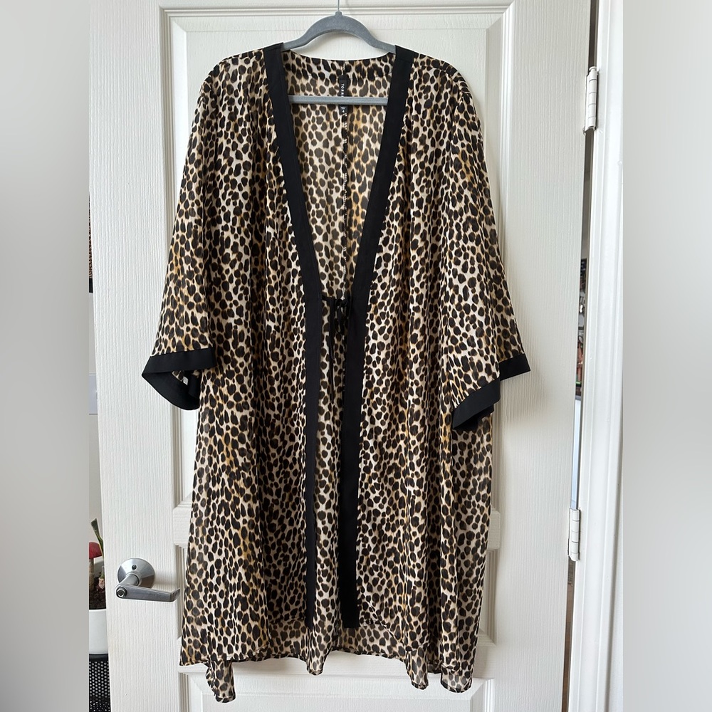 Leopard print swim coverup